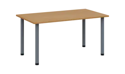 CRTR 140 jídelní stůl, kovová podnož stříbrná, deska 25 mm, 1394x800 mm, buk royal